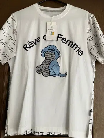 강아지 패턴 자수 REVEdeFEMME 레브드팜 미사용 새상품