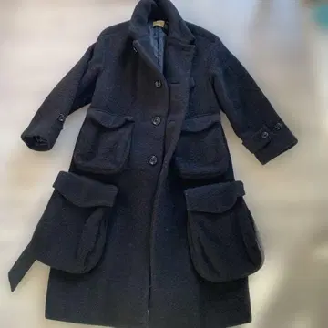 BEAMS BOY 블랙 롱 코트