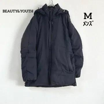 BEAUTY&YOUTH 네이비 후드 부착 다운 자켓 방한