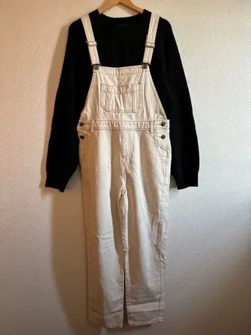 데님 오버롤 내추럴 화이트 살로펫 L