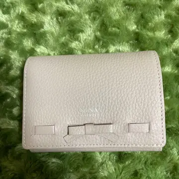 니나 니나 리치 접이식 지갑 천연 가죽 가죽