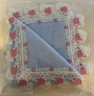 치카자와 레이스 스누피 하트 레이스 손수건 스카이블루
