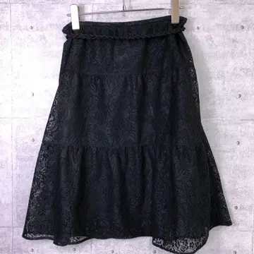 레트로 걸리시 로맨틱 페미닌 구제 의류 레이스 플레어 스커트