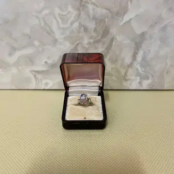 오팔 장식 실버 반지 케이스 포함