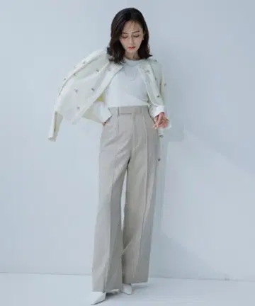 anuans 핀턱 스트레이트 팬츠 S