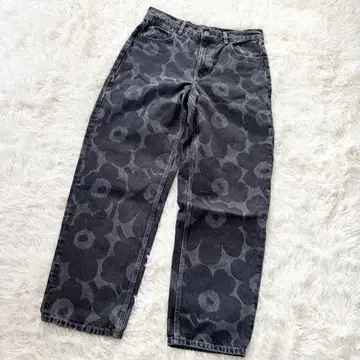 레어 marimekko 마리메꼬 마리데님 28 우니코 패턴 블랙