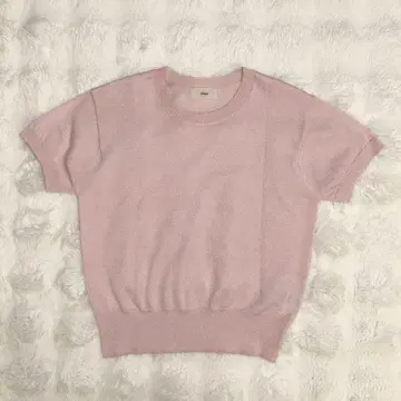 IENA LEVITA 크루 풀오버 핑크 반팔 니트 라메