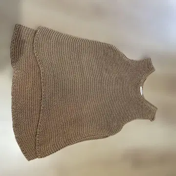 브라운 슬리브리스 튜닉 M