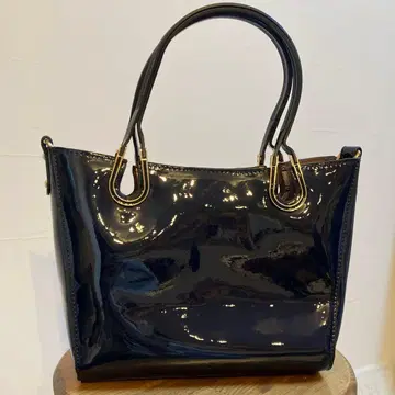 (미사용 새상품) 에나멜 네이비 숄더백 토트백 2WAY
