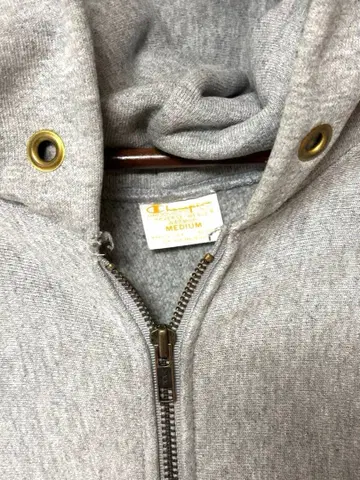 Champion 리버스 위브 후드티 USA제 그레이 M 단색 택 복각