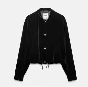 ZARA 벨벳 봄버 자켓 블랙
