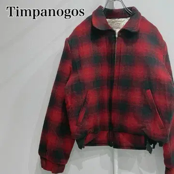 Timpanogos 체크 블루종 자켓 L 사이즈 레드 쇼트 기장