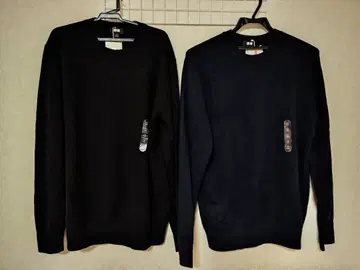 초특가! 유니클로 캐시미어 크루넥 스웨터 니트 2장 세트 M 블랙 네이비