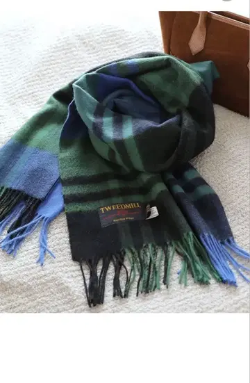 [ 새상품급 트위드밀 ] 체크 스톨