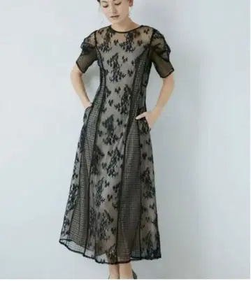 러그나무 문 LADY 패널 레이스 원피스