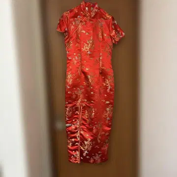 빨간색 자수 차이나 드레스 L 사이즈 코스프레 차이나