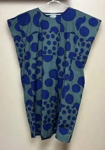 SOU SOU 셔츠 원피스 직사각형 도트 면린넨