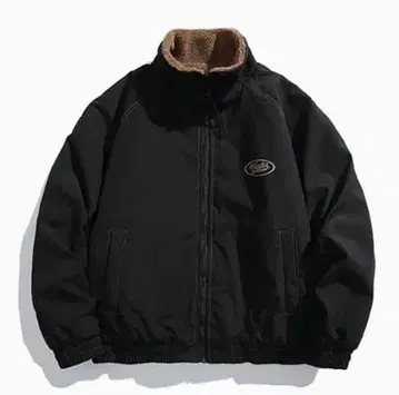 karaku 무지 & 폴러 플리스 리버서블 래글런 슬리브 자켓 새상품급