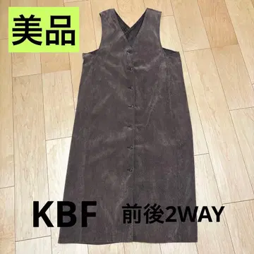 [ 새상품급 ] KBF 코듀로이 크로스 오버롤 스커트 차콜 브라운