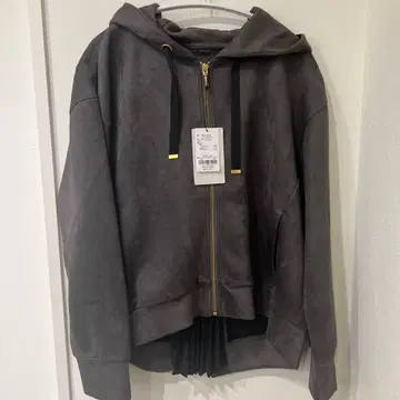 YECCA VECCA 그레이 후드 부착 스웨이드풍 후드티