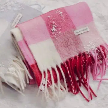 [ 새상품 ] 질 바이 질 스튜어트 블록 체크 스톨 머플러 레드