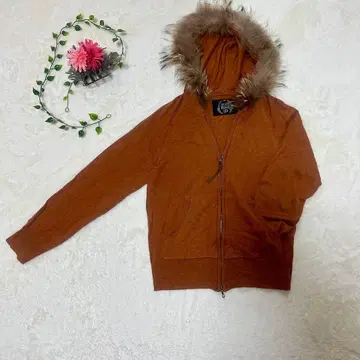 NATURAL VINTAGE GOA 퍼 후드티 F 브라운