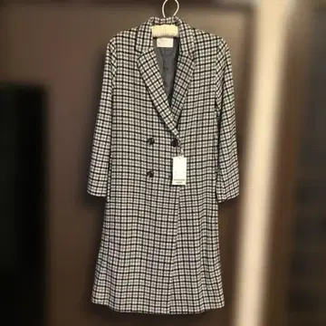 레이 카신 체크 무늬 더블 브레스트 코트 사이즈 2