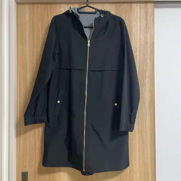 블랙 후드 부착 코트 L 사이즈