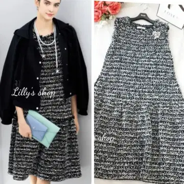 컨디션 최상 르네 니트 트위드 원피스