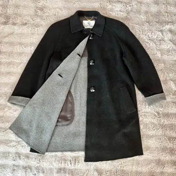 [ 새상품급 ] 캐시미어 100% 코트 롱 블랙 일본제