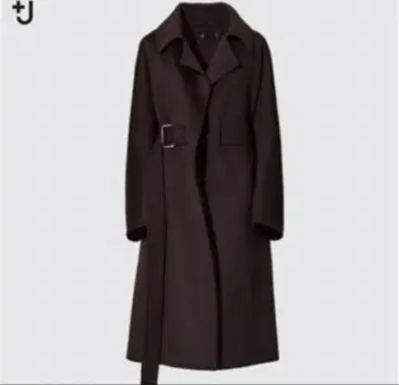 UNIQLO +J 질 샌더 캐시미어 블렌드 롱 코트 브라운 L