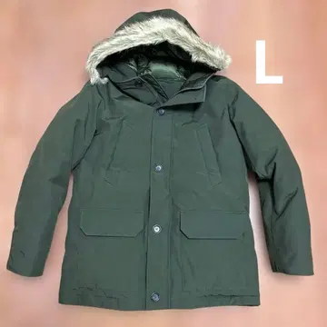 유니클로 울트라 웜 하이브리드 다운 코트 L 사이즈 카키 올리브