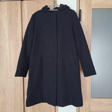 GLOBAL WORK 글로벌 워크 후드 부착 롱 코트 울