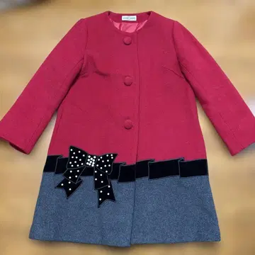 GALLERY VISCONTI 리본 장식 롱 코트 M 사이즈