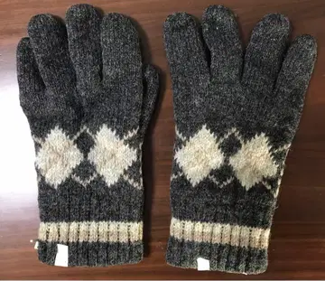 울 혼방 다이아몬드 무늬 장갑