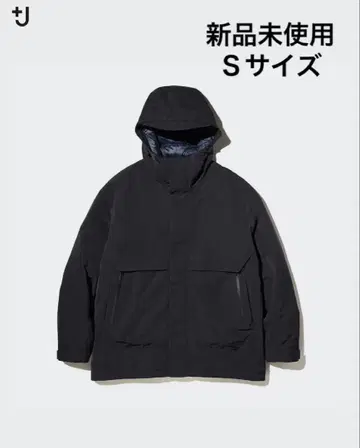 유니클로 +j 복각 하이브리드 다운 오버사이즈 파카 블랙 S 사이즈