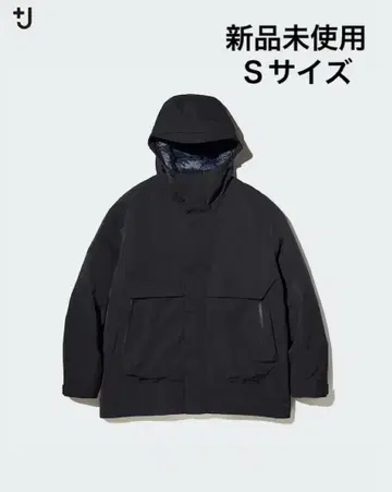 유니클로 +j 복각 하이브리드 다운 오버사이즈 파카 블랙 S 사이즈