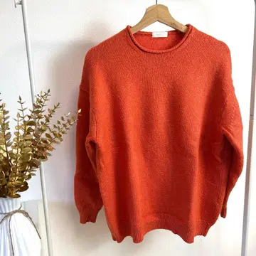 투모로우랜드 Ballsey 오렌지, 울 실크 혼방 니트 S 사이즈