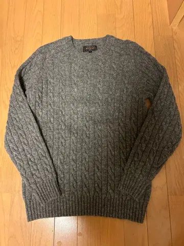 BEAMS 케이블 짜임 니트 스웨터 M 그레이