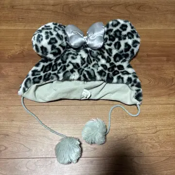 미니 팬 레오파드 무늬 그레이 캡