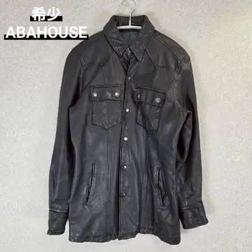 레어 ABAHOUSE 가죽 웨스턴 셔츠 천연 가죽 램 가죽