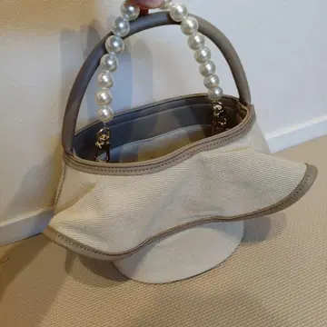 Myu 베이지 숄더백 펄 핸들백 라쿠텐