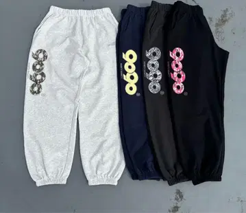 9090 OG 로고 스웨트 팬츠 그레이