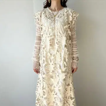 AERMA lace flower layered onepiece