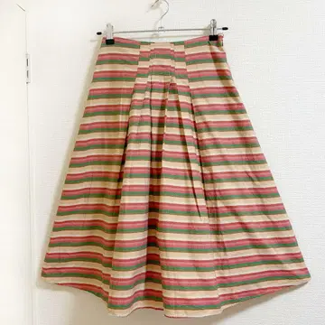 호코모모라 스커트 롱 빨간색 코튼 플레어 스커트 시빌라