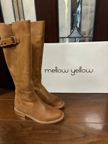 mellow yellow 천연 가죽 카멜 롱 부츠