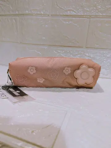 택 포함, MARYQUANT 꽃무늬 펜 케이스 핑크 마리콴트