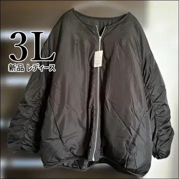 새상품 3L 방한 충전솜 개더 블루종 블랙 빅 사이즈 여성용