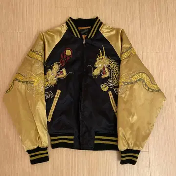 새상품급 드래곤 자수 스카잔 블랙 골드 프리 사이즈