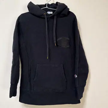 Champion 블랙 후드티 후드 부착